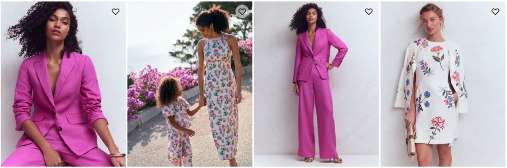 Models wearing Boden UK women’s and children’s clothing collection