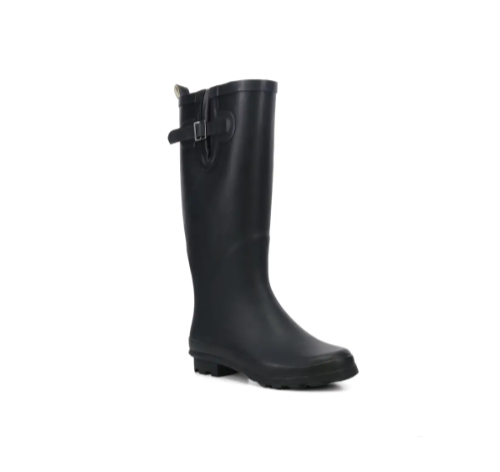 Waterproof walking shoes: Women’s black storm gumboots from Number One Shoes + Hannahs