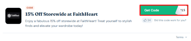 The red box will reveal a FaithHeart voucher code