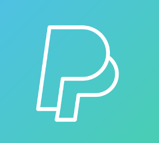 imagen del logo de paypal de pixabay en fondo azúl