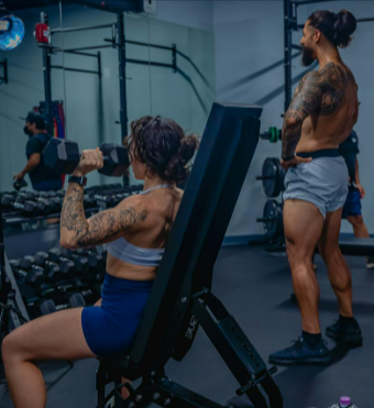 People working out inside the gym with equipment from FitKit