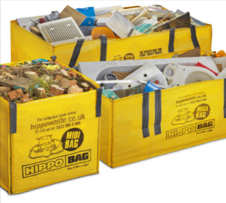Different Hippo bag sizes with different waste in them
