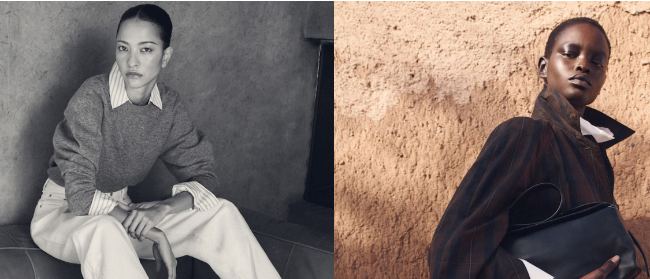 two models wearing the {brad} clothing made with sustainably sourced materials