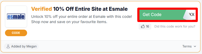 Get your code from our site and enjoy your savings