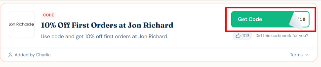 get your 10% discount code for your first online order at Jon Richard