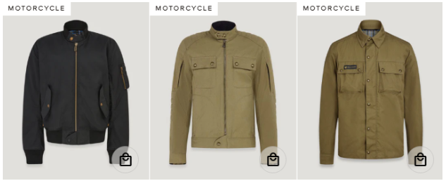 Belstaff jackets on a white background