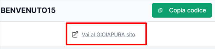 collegamento diretto al sito GIOIAPURA dove poter inserire un codice sconto GIOIAPURA nella casella apposita