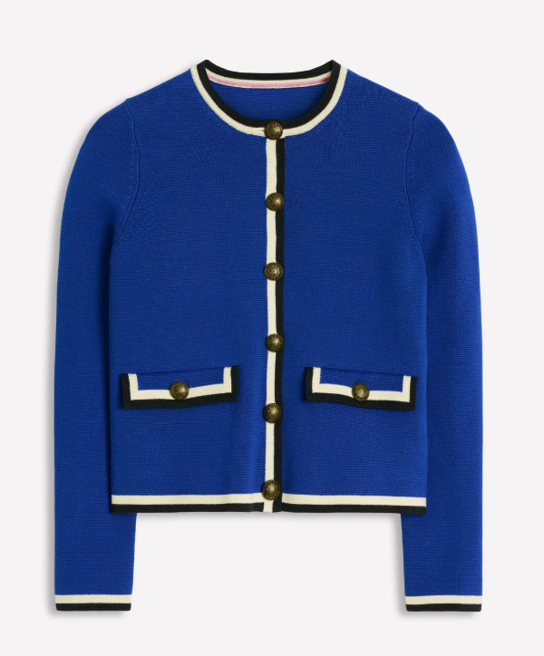 Cardigans for autumn: The Holly Knitted Jacket in bright blue
