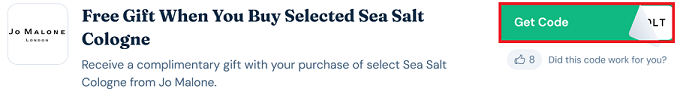 image showing the "Get Code" button