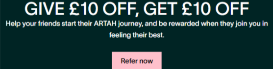 ARTAH showing rewards discounts