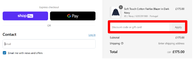 A box where you can add your Albam voucher code to redeem it