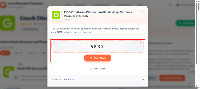 £100 Off Airram Platinum Anti Hair Wrap Cordless Vacuum at Gtech