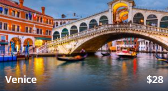 cittá di Venezia da raggiungere con un treno ItaliaRail utilizzando i codici sconto ItaliaRail