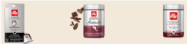illy coffee products on a light pink background