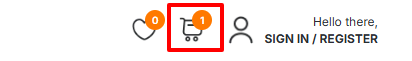 The shopping cart icon from the Bargain Fox homepage