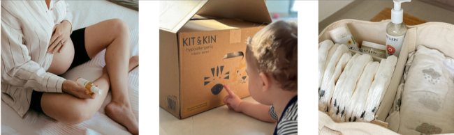 Kit & Kin products worn by pregnant mama and other selections