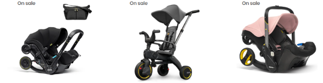 DOONA stoller and car seat for sale with several options on all ages