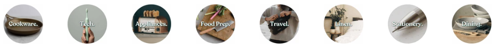 The different categories at Buy Me Once that you can shop at