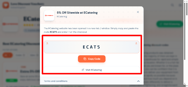 ECatering 5% discount voucher from Love Discount Vouchers