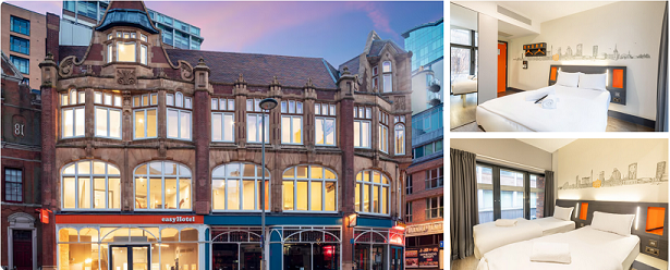 image showing a easyHotel hotel and room examples