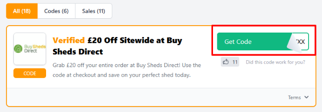 Our page features Buy Sheds Direct UK discount codes and deals you can apply to your purchase.