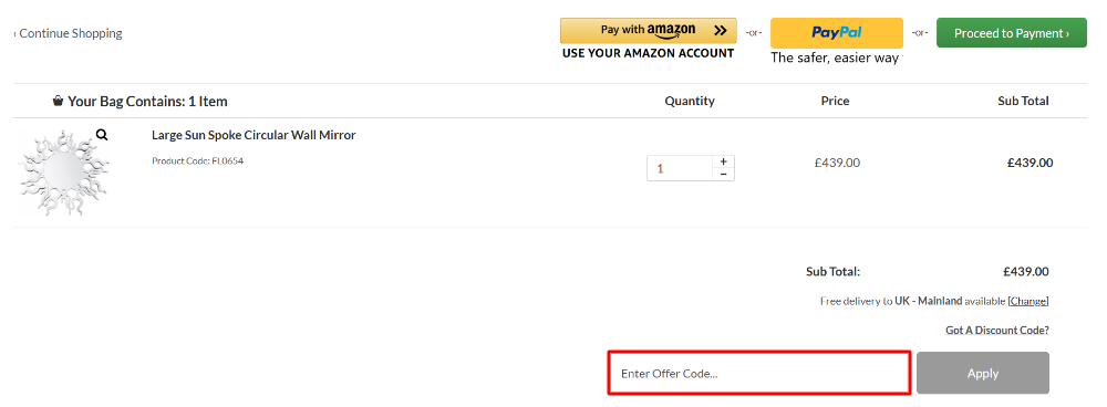 The Fusion Living checkout page with where to paste the Fusion Living voucher code in a red box
