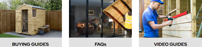 information guides and FAQs for Buy Sheds Direct's customers to review