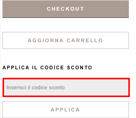 carrello del sito ufficiale Dixie dove poter inserire un codice sconto Dixie e risparmiare su vari articoli