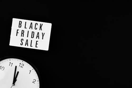 The words"Black Friday Sale" above a clock.