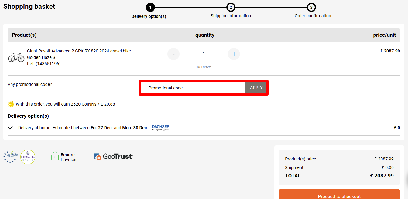 Paste your code and click on apply to reedem it