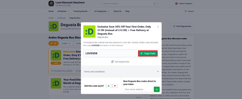 A Degusta Box promo code on Love Discount Vouchers