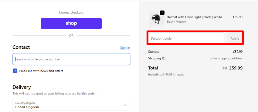 Paste your card in the red box to get you discount