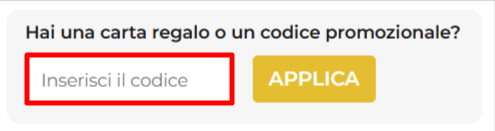 carrello del sito ufficiale Svinando dove poter applicare un codice sconto Svinando