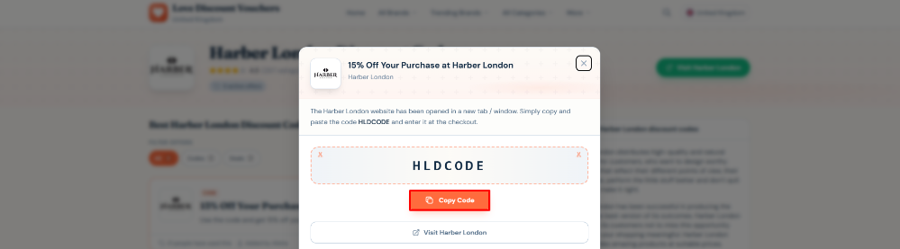 A Harber London offer on Love Discount Vouchers