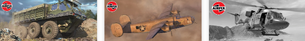 A range of Airfix model vehicle and aircrafts