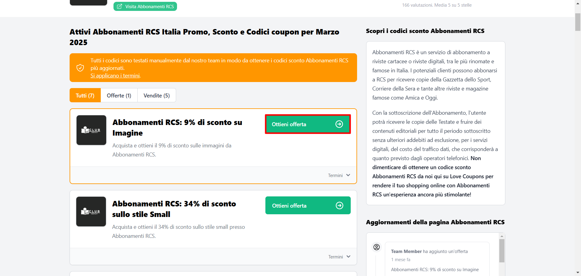 offerte e codici sconto Abbonamenti RCS per poter risparmiare sui piani editoriali e leggere online