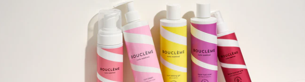 Bouclème products sitting in a row next to each other