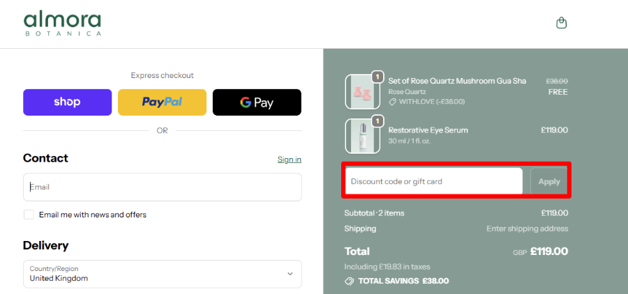 Paste your code to get a discount