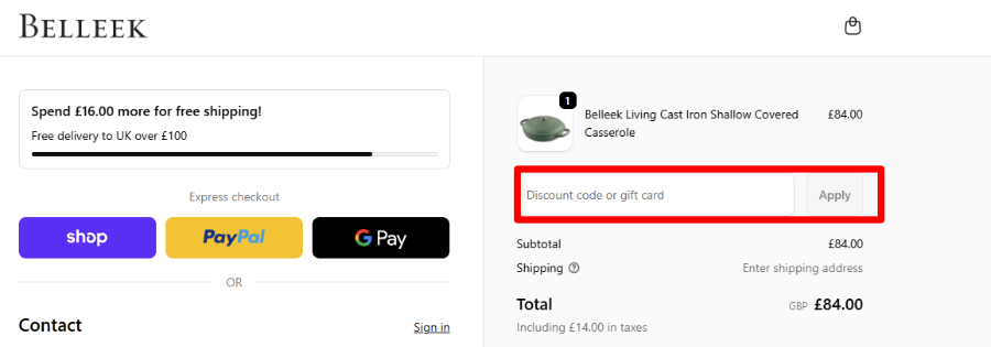 Paste your code and apply your discount