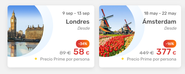 imagen de ofertas de vuelos de eDreams de la web de eDreams