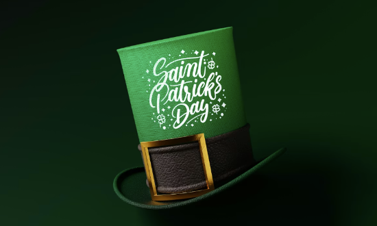 A green celebratory St. Patrick's Day hat