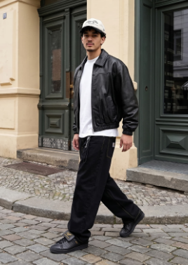 imagen de la web de footshop de conjunto de ropa de persona en la calle