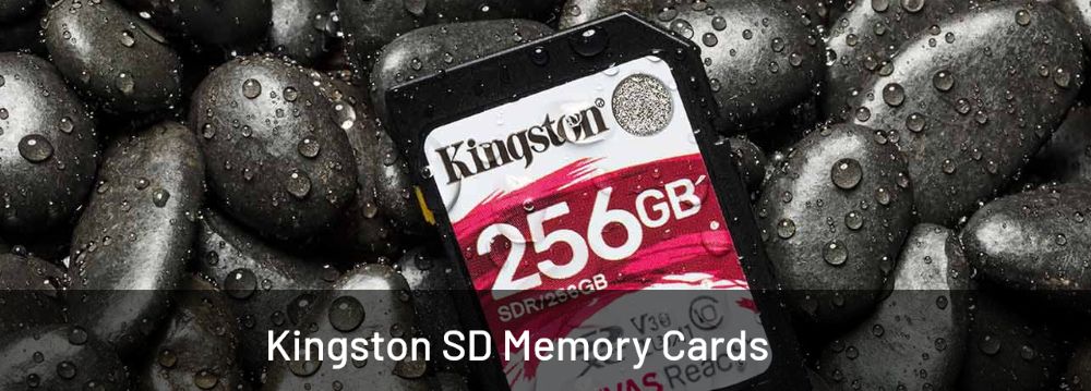 BuyKingston 256gb memroy card on black wet stones