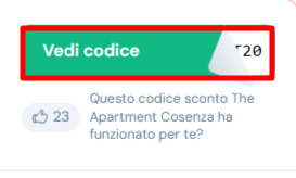 codice sconto The Apartment Cosenza da poter ottenere ed applicare nella sezione checkout The Apartment Cosenza