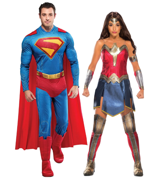 Best couples costumes for Halloween: Models dressed as DC Comics' Superman and Wonder Women