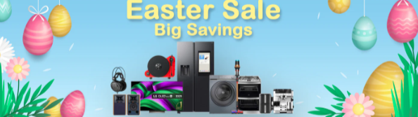 Easter sale showing items on a background