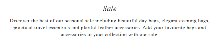 The Anya Hindmarch Sale banner from thier Sale page.