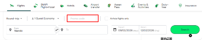 AirAsia promo code box to enter a ode from Love Discount Vouchers