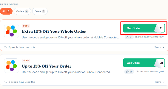 Hubble Connected discount voucher for customers to reveal