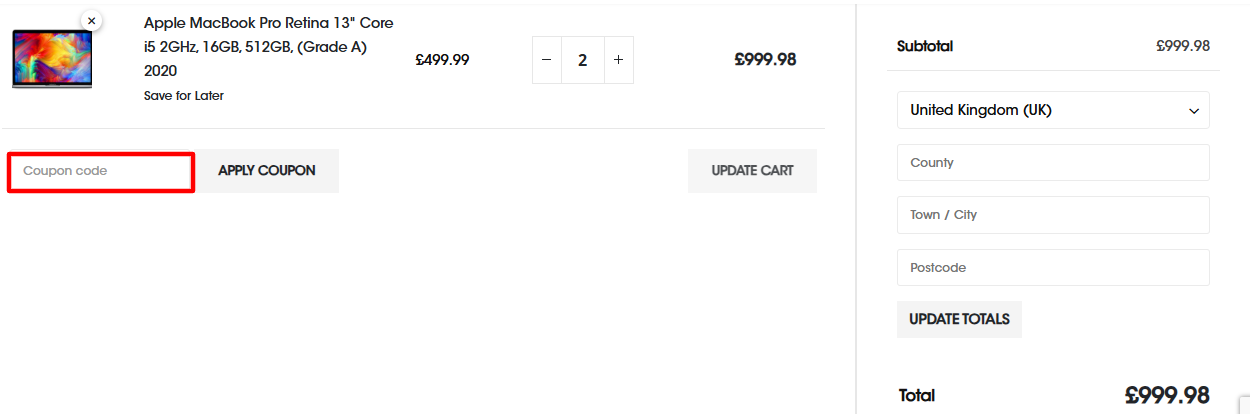 A red box is where you enter an Affordable Mac promo code